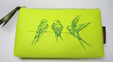 Necessaire Vögel Apfelgrün